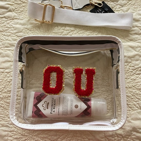 SOLD ‼️Nwt Game Day clear bag. Adorable OU. Oklahoma? Ohio Leather Heavy plastic - Picture 5 of 10